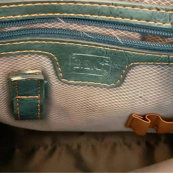 NWOT M.C Bag – Teal Croc-Embossed Faux Leather Shoulder Bag - Picture 7 of 10